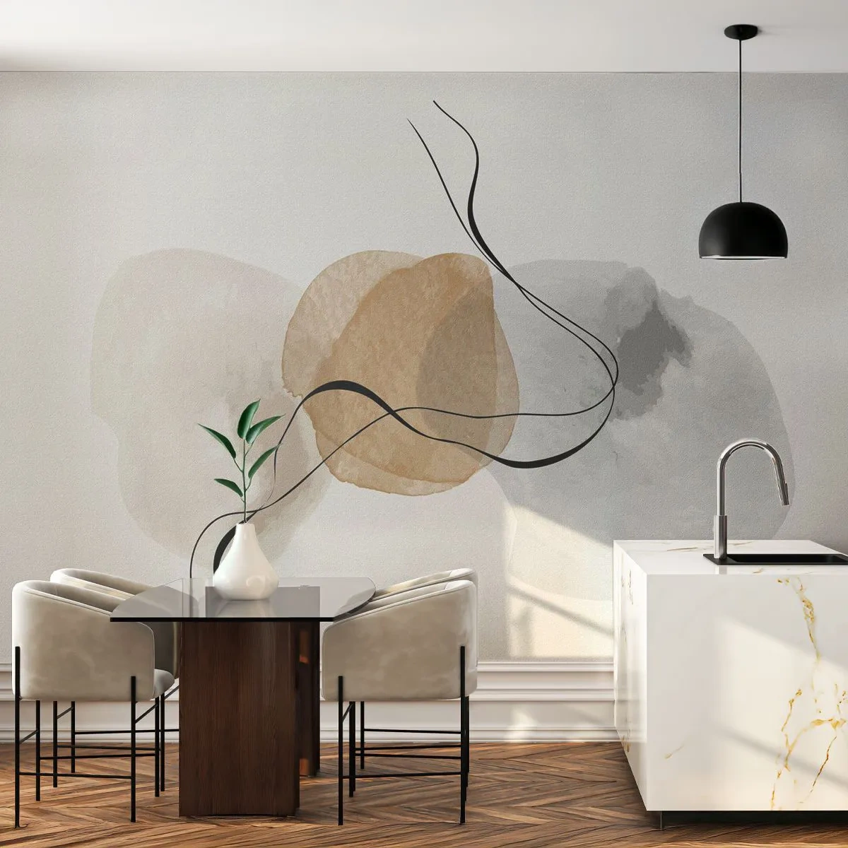 Papier Peint Autocollant Deluxe Sticker - Perles d'air - Abstraction, Morceau, Modèle moderne - 200x140 cm