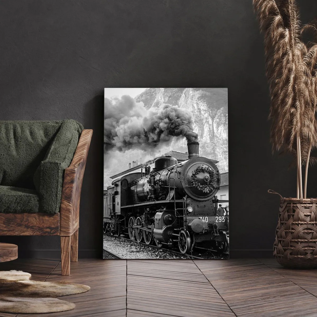 Impression sur toile - Image sur toile - Attend à la gare... - 45x80 cm