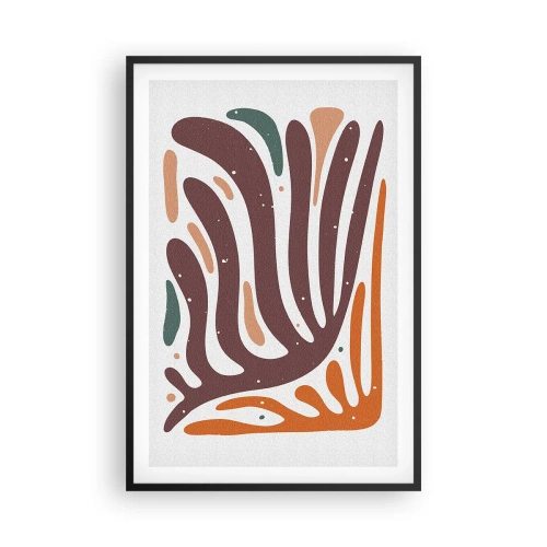 Affiche dans un cadre noir - Poster - Composition organique rayonnante - 61x91 cm