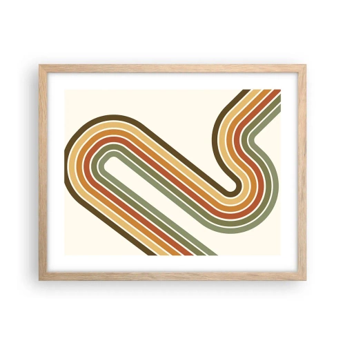 Affiche dans un chêne clair - Poster - En zig zag vers le but - 50x40 cm