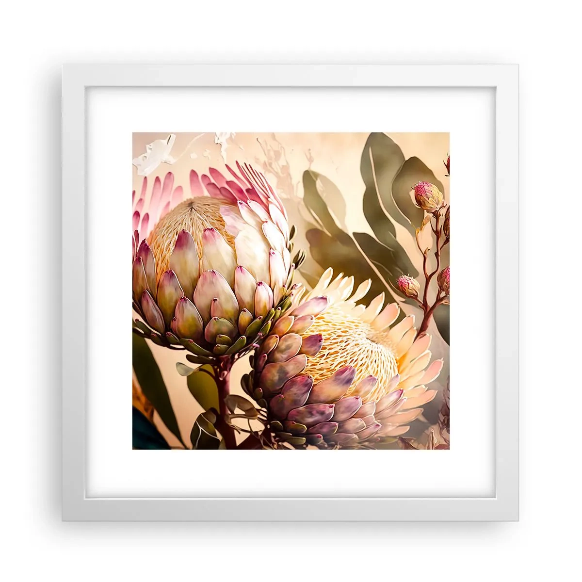 Affiche dans un cadre blanc - Poster - Tendrement embrassé - 30x30 cm