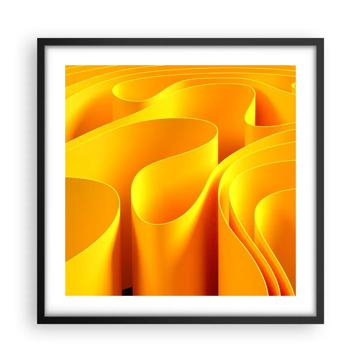 Affiche dans un cadre noir - Poster - Comme les vagues du soleil - 50x50 cm