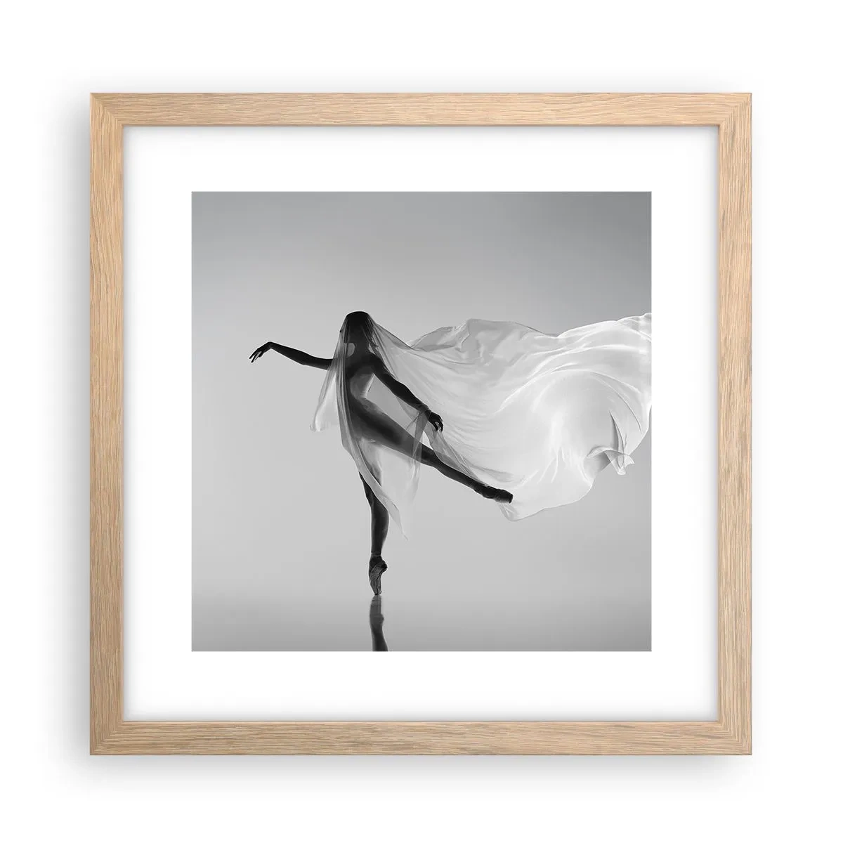Affiche dans un chêne clair - Poster - Légèreté et grâce - 30x30 cm