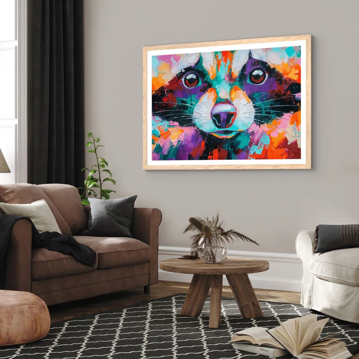 Affiche dans un chêne clair - Poster - Uniquement de belles émotions - 70x50 cm