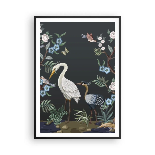 Affiche dans un cadre noir - Poster - Parade d'oiseaux - 70x100 cm