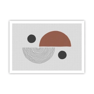 Affiche - Poster - Formes géométriques dans les tons de marron et de noir - 100x70cm - Perfection de la roue - Décoration murale moderne pour le salon et la chambre ARTTOR