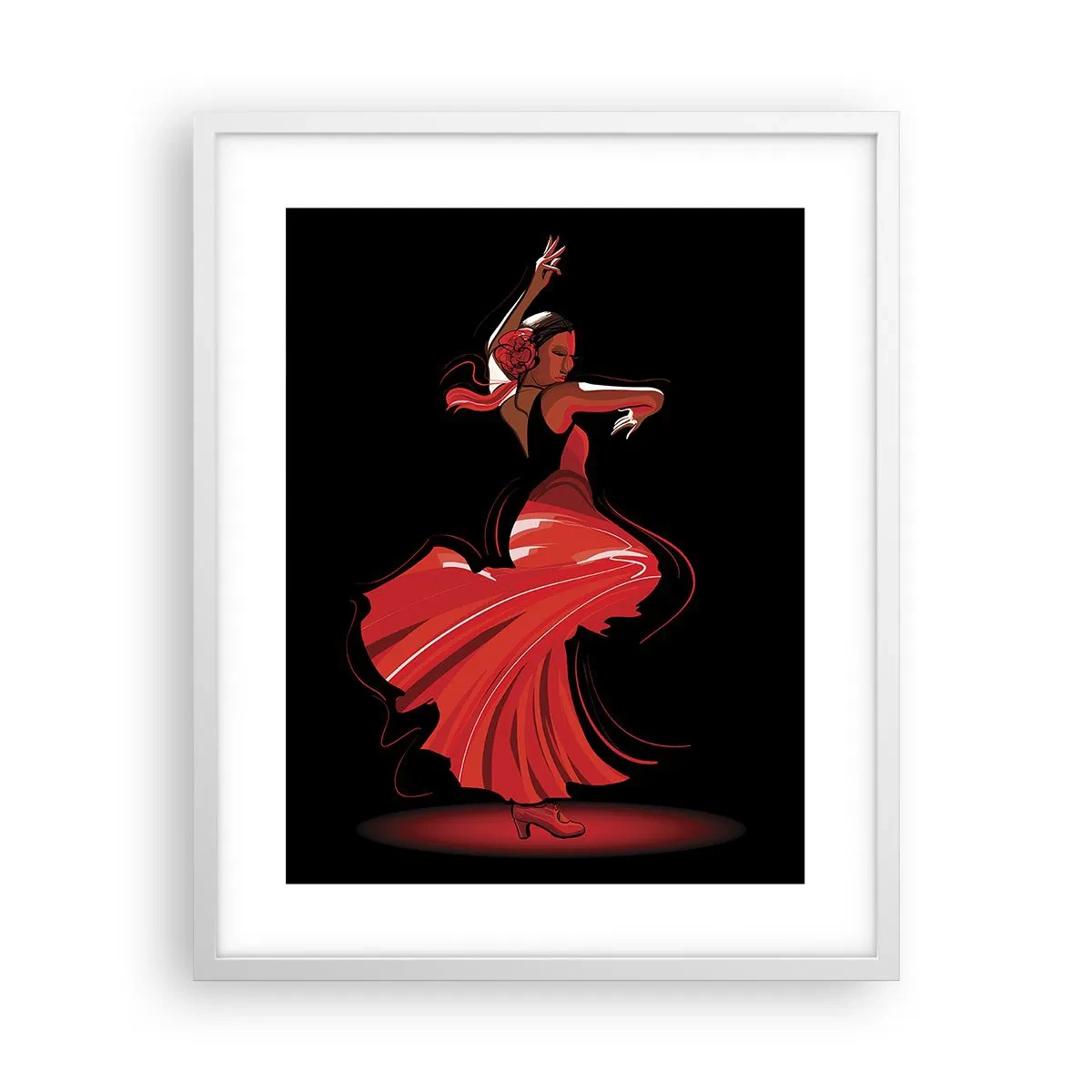 Affiche dans un cadre blanc - Poster - L'esprit fougueux du flamenco - 40x50 cm