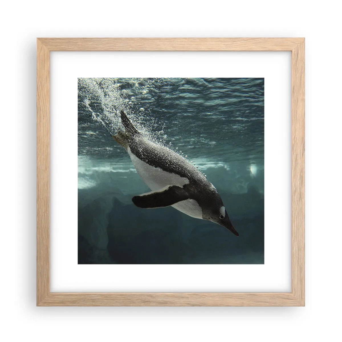 Affiche dans un chêne clair - Poster - Bienvenue dans mon monde - 30x30 cm