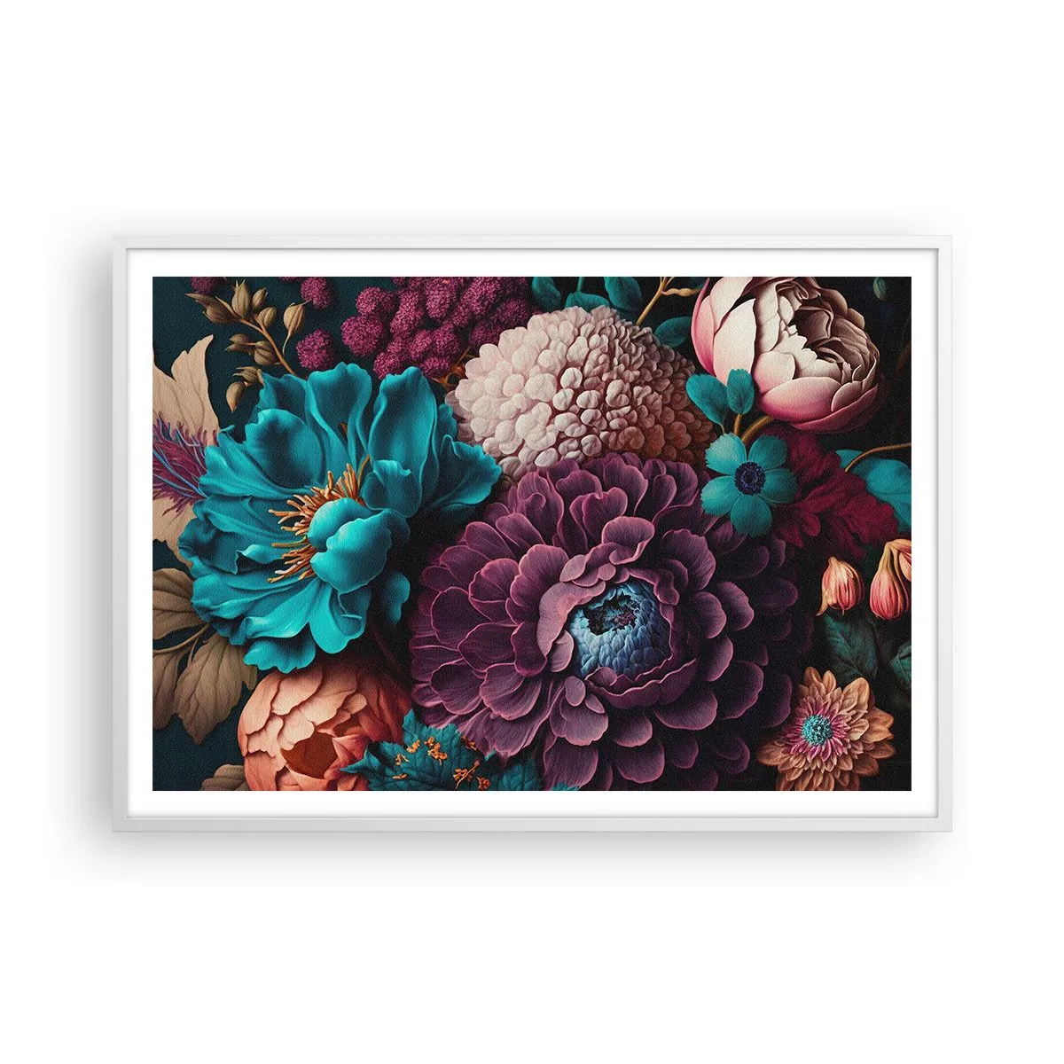 Affiche dans un cadre blanc - Poster - La nature en abondance - 100x70 cm