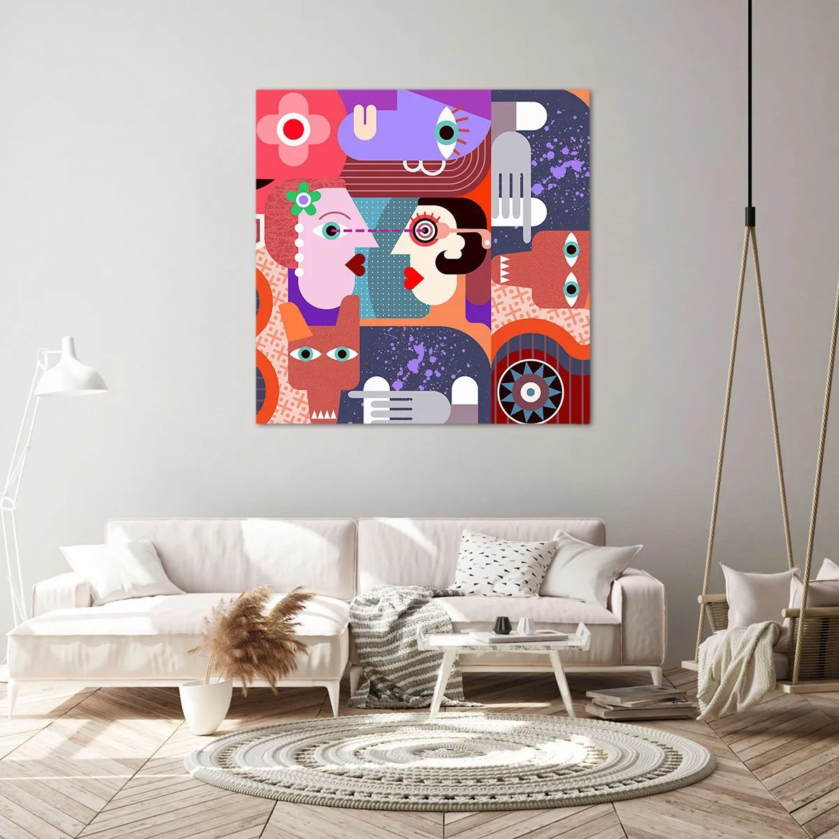 Impression sur toile - Image sur toile - Les yeux dans les yeux - 70x70 cm