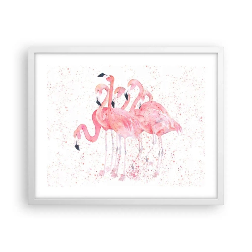 Affiche dans un cadre blanc - Poster - Ensemble rose - 50x40 cm
