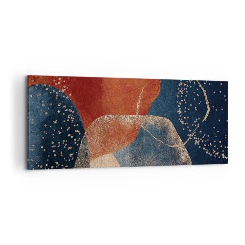 Impression sur toile - Image sur toile - Formes abstraites dans des tons de rouge et de bleu - 120x50cm - La légèreté de l'être - Décoration murale moderne pour le salon et la chambre ARTTOR