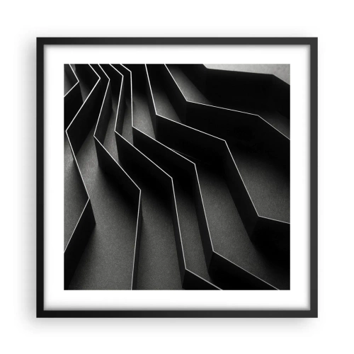 Affiche dans un cadre noir - Poster - Ordre spatial - 50x50 cm