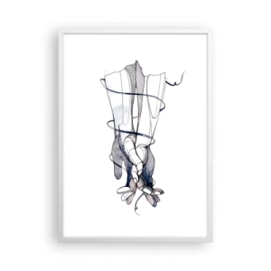 Affiche dans un cadre blanc - Poster - Étude du touché - 50x70 cm