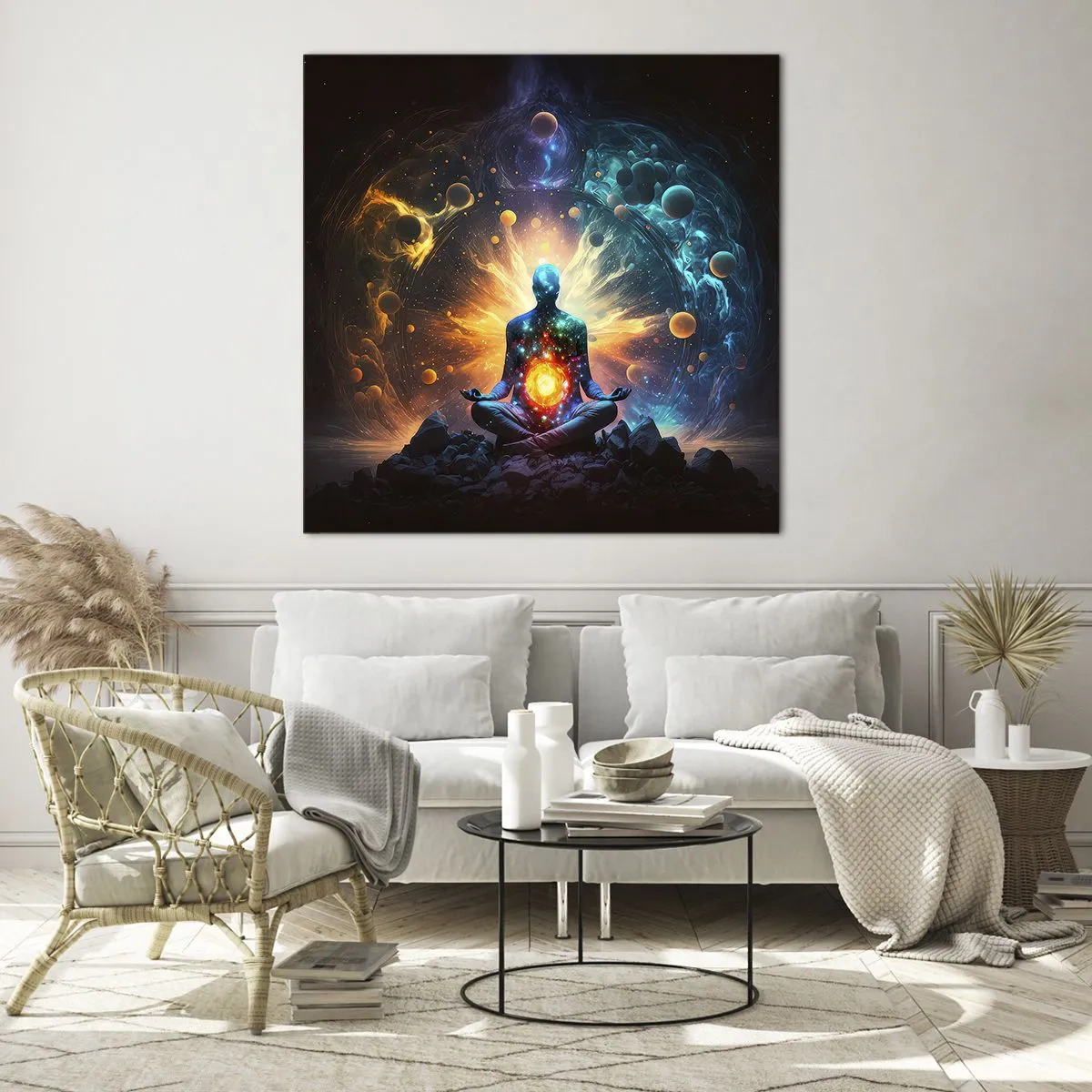 Impression sur verre - Image sur verre - Paix cosmique - 70x70 cm