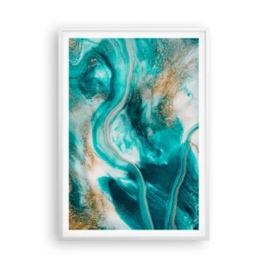 Affiche dans un cadre blanc - Poster - Rivière d'or - 70x100 cm