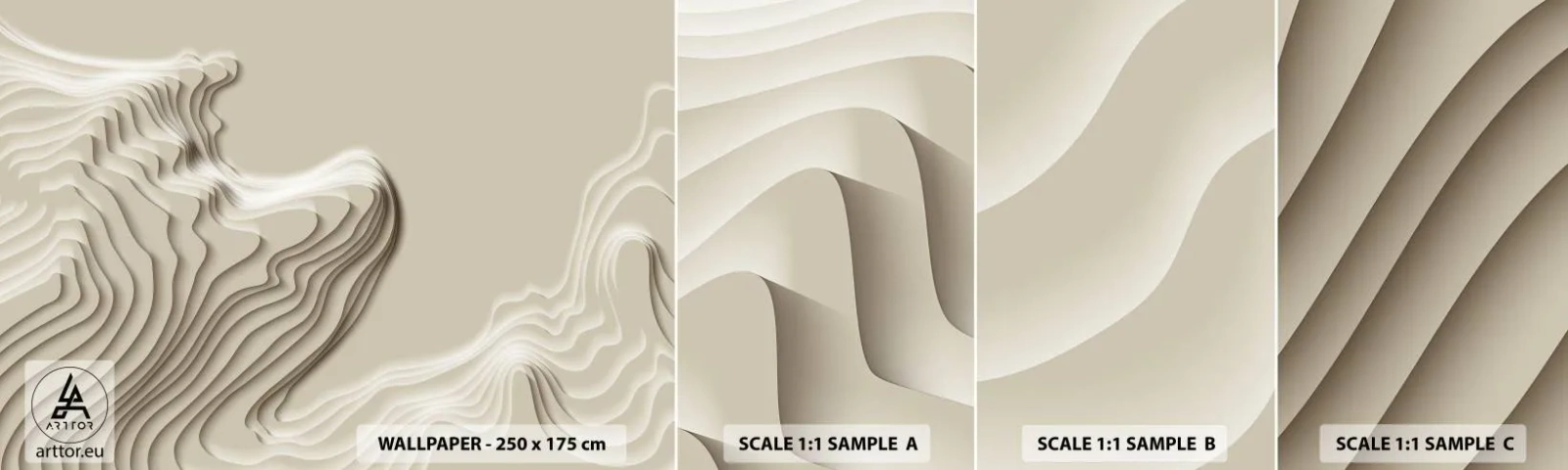Échantillon de Papier Peint Autocollant Deluxe Sticker - Topographie artistique - Abstraction, Morceau, 3D - 100x30 cm