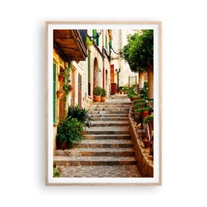 Affiche dans un chêne clair - Poster - Le charme des vacances espagnoles - 70x100 cm