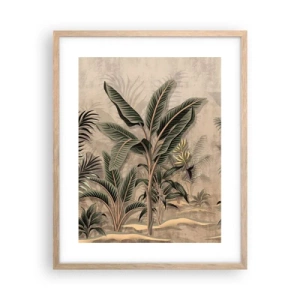 Affiche dans un chêne clair - Poster - Une gravure de style colonial - 40x50 cm