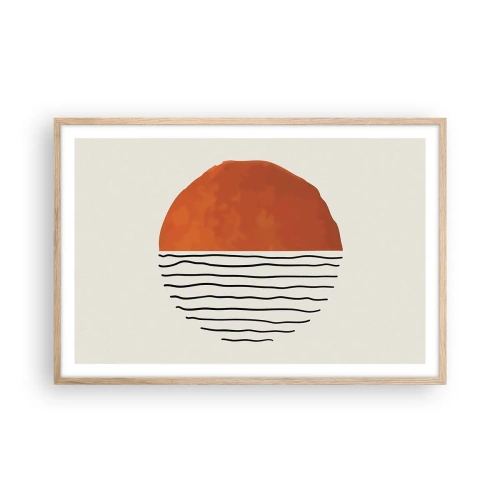 Affiche dans un chêne clair - Poster - Dans un climat japonnais - 91x61 cm