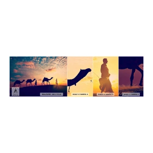 Échantillon de Papier Peint Autocollant Deluxe Sticker - L'esprit mystérieux de l'Orient - Paysage, Désert, chameau - 100x30 cm