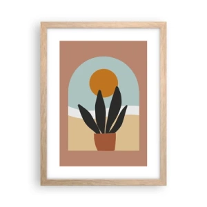 Affiche dans un chêne clair - Poster - Petits bonheurs - 30x40 cm