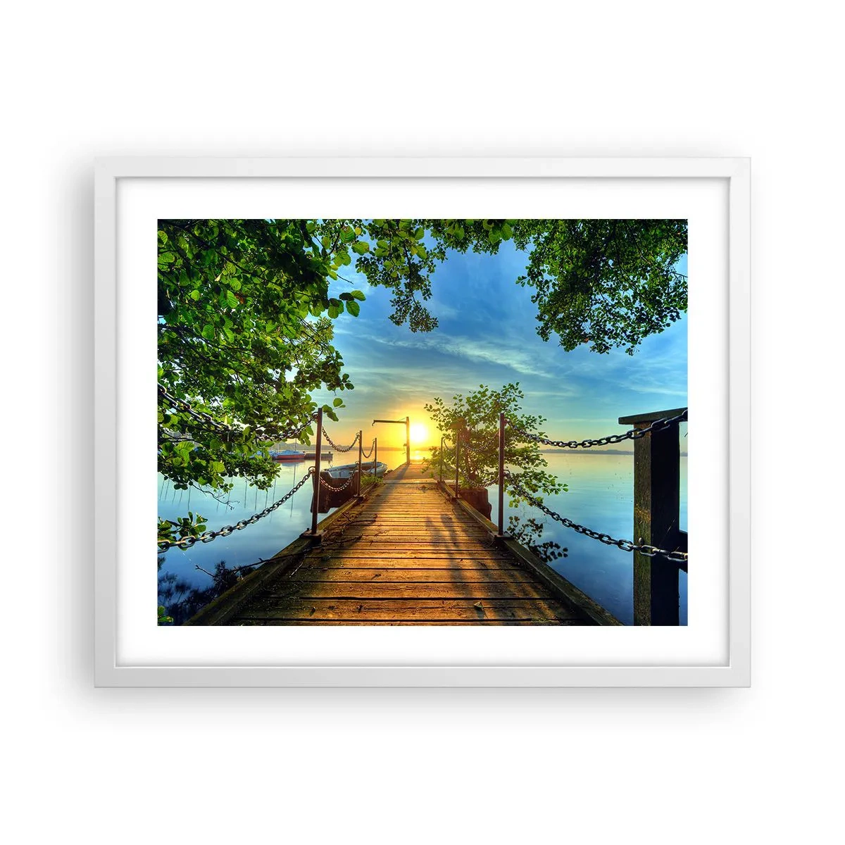 Affiche dans un cadre blanc - Poster - L'ouest au-dessus de l'eau - 50x40 cm