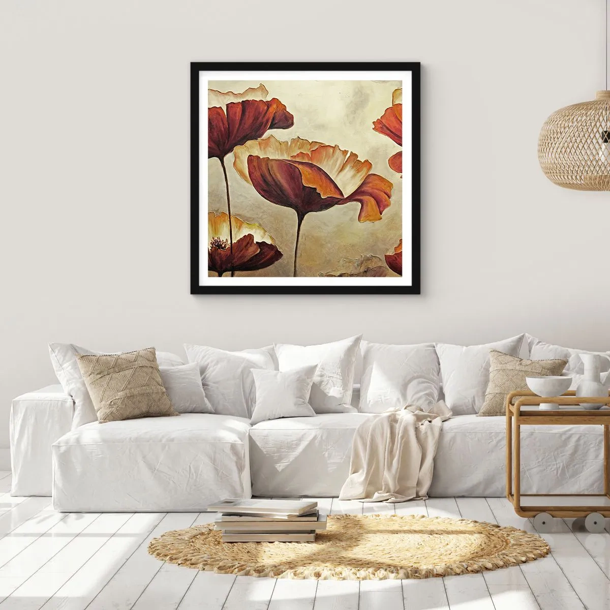 Affiche dans un cadre noir - Poster - À la lisière des champs - 40x40 cm