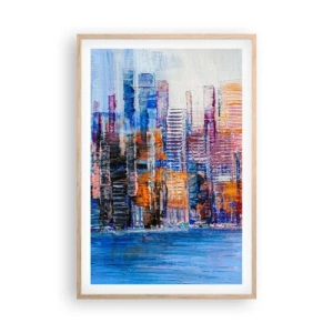 Affiche dans un chêne clair - Poster - Une métropole joyeuse - 61x91 cm