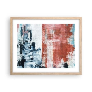 Affiche dans un chêne clair - Poster - Moitié-moitié abstrait - 50x40 cm