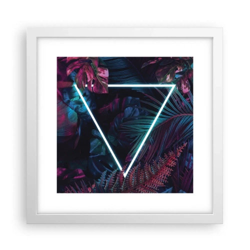 Affiche dans un cadre blanc - Poster - Jardin de style disco - 30x30 cm