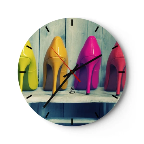 Horloge murale - Pendule murale - Promenade sur l'arc-en-ciel - 40x40 cm