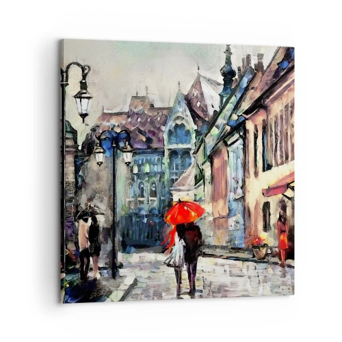 Impression sur toile - Image sur toile - Pluie pour deux - 60x60 cm