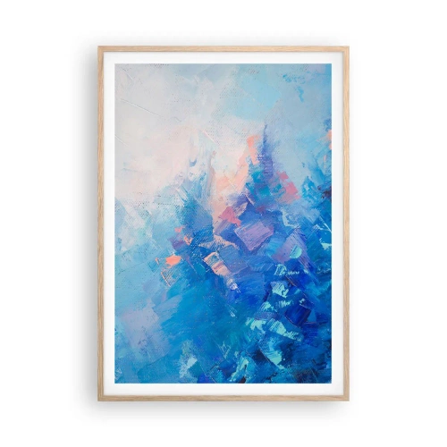 Affiche dans un chêne clair - Poster - Abstraction hivernale - 70x100 cm