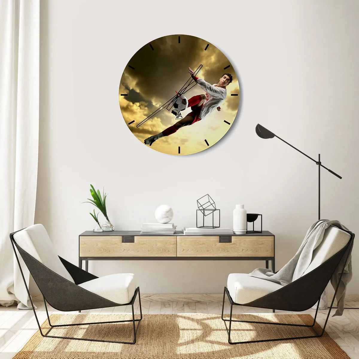 Horloge murale - Pendule murale - Le paradis du football - 30x30 cm