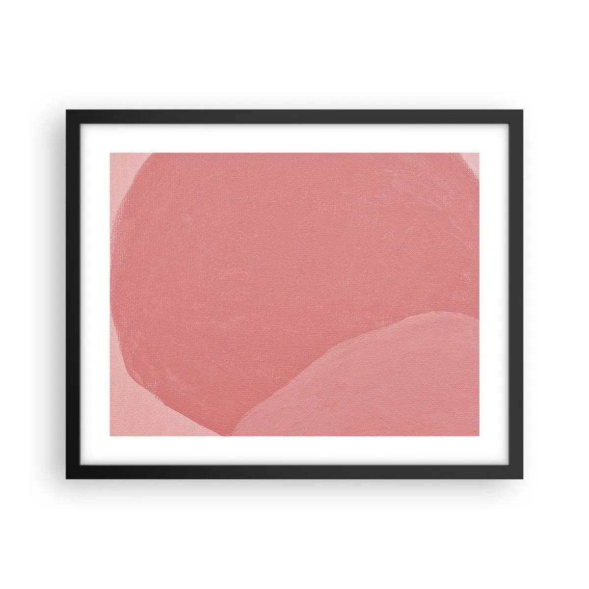 Affiche dans un cadre noir - Poster - Composition organique en rose - 50x40 cm
