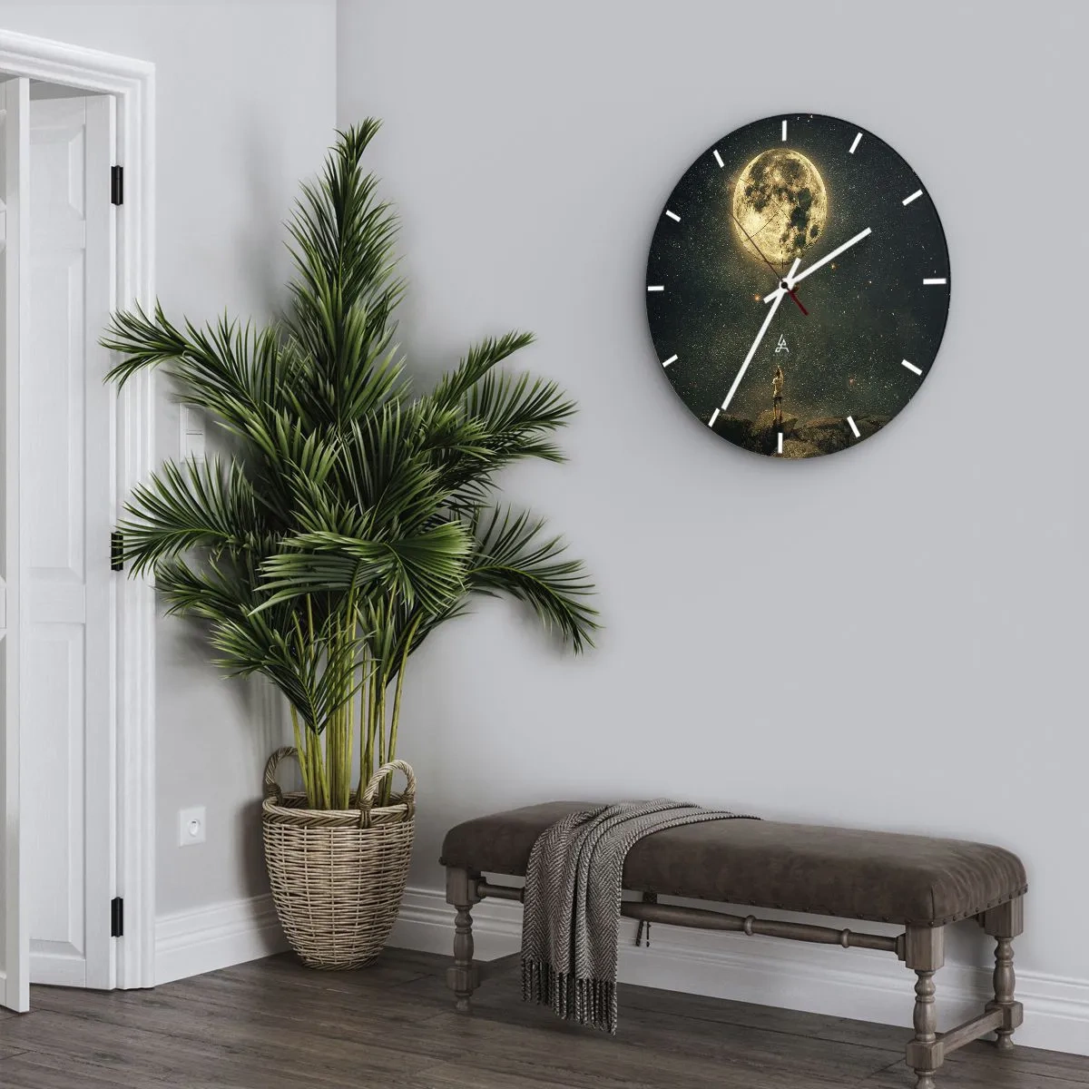 Horloge murale - Pendule murale - Celui qui a volé la lune - 40x40 cm