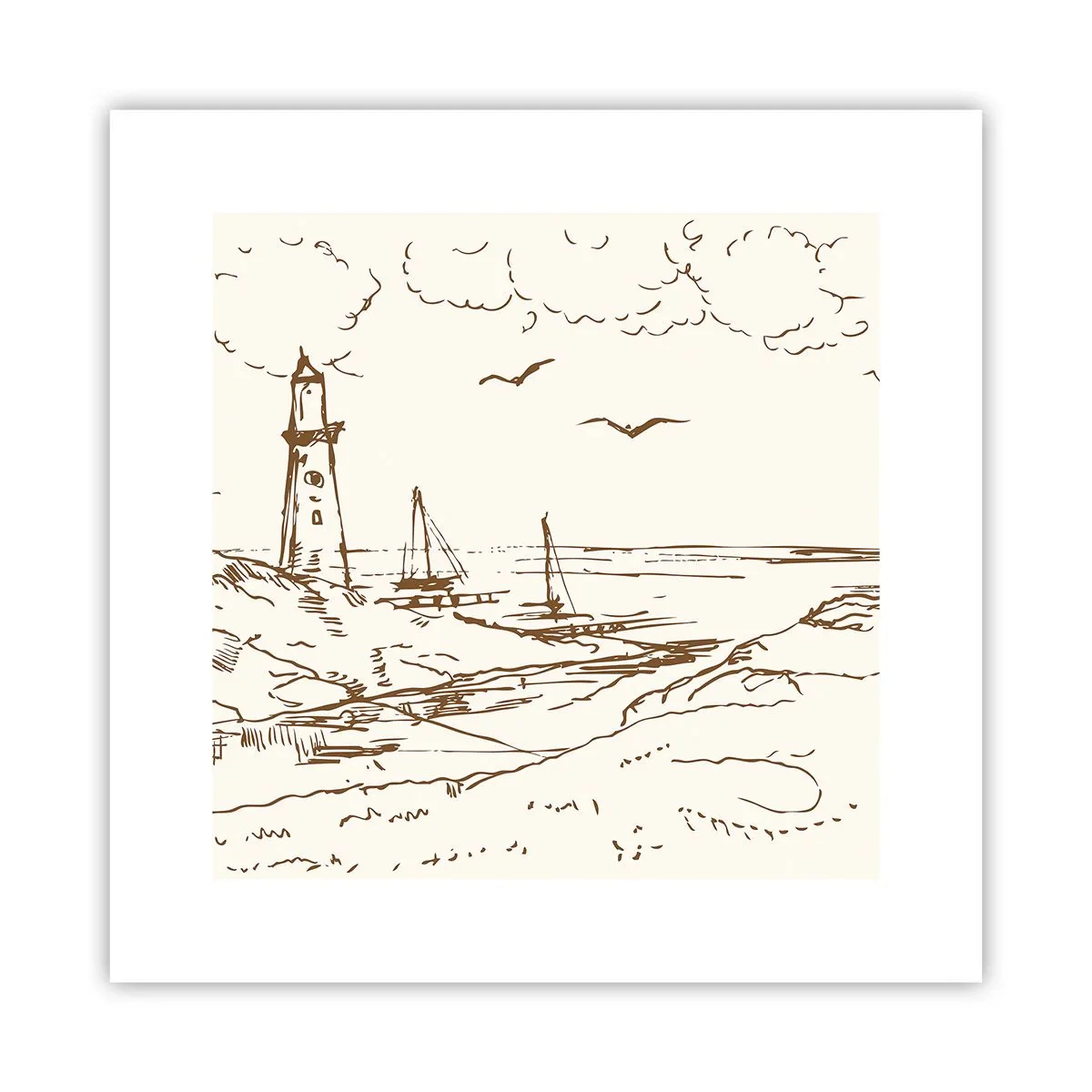 Affiche - Poster - Esquisse de souvenirs d'été - 30x30 cm