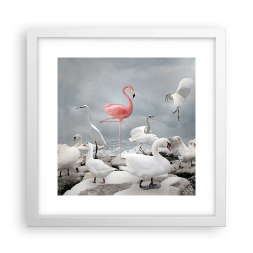 Affiche dans un cadre blanc - Poster - Comment suis-je arrivé là? - 30x30 cm