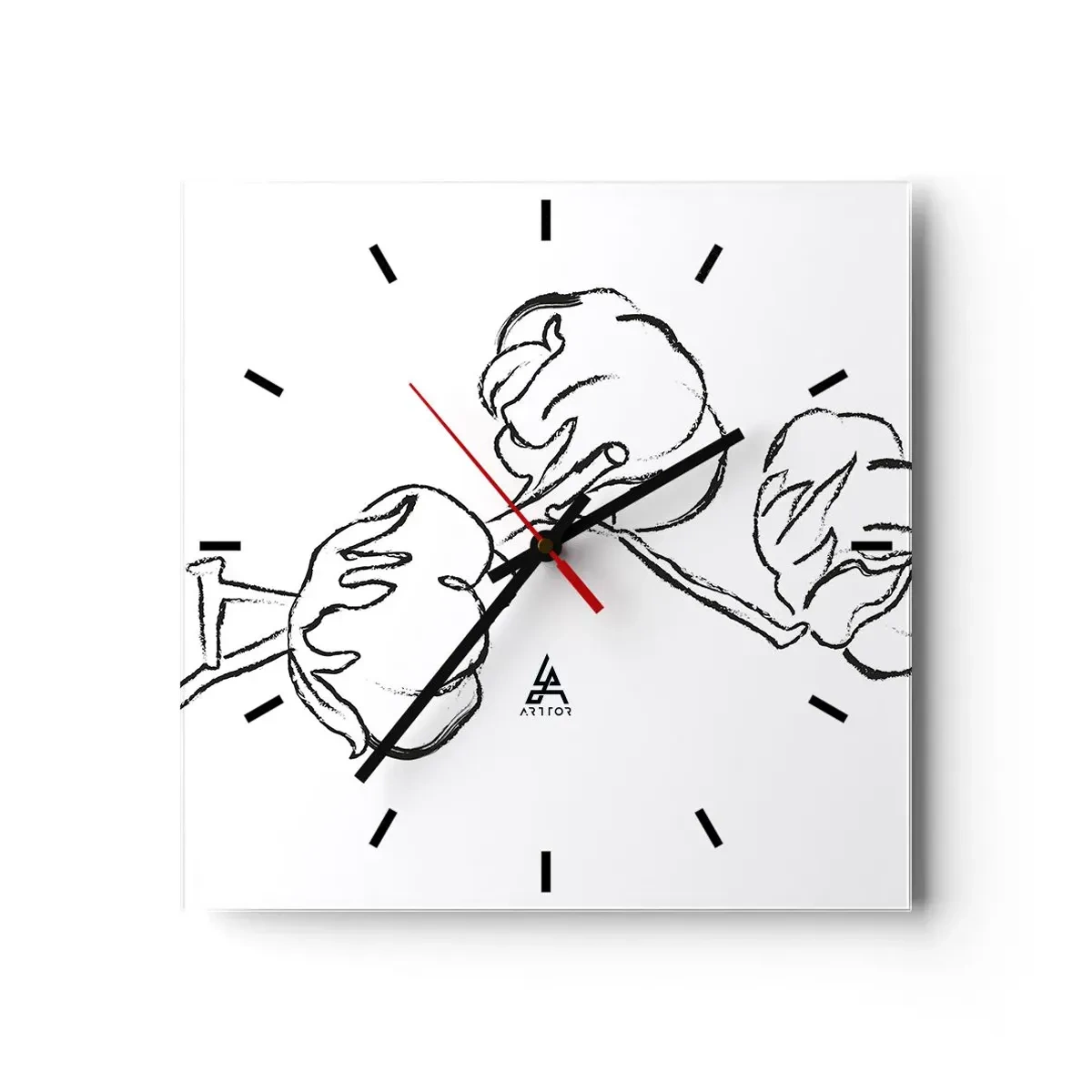 Horloge murale - Pendule murale - Duvet de coton - 40x40 cm
