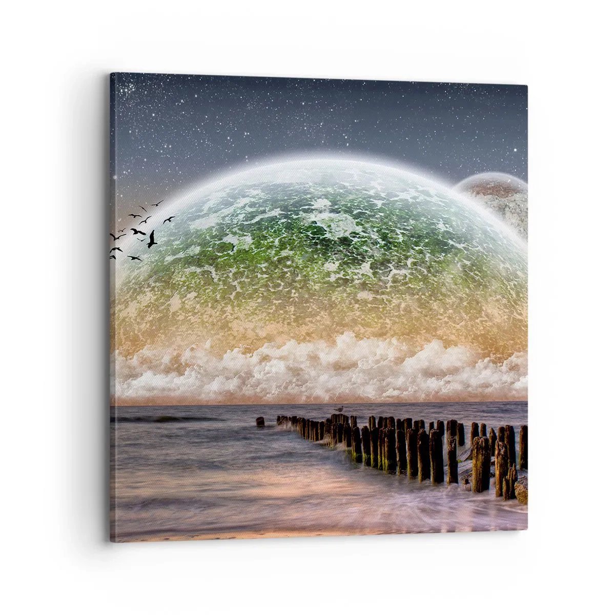 Impression sur toile - Image sur toile - Et le monde est sorti de l'eau - 70x70 cm