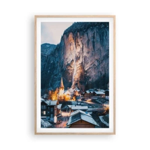Affiche dans un chêne clair - Poster - Esprit brillant de l'hiver - 61x91 cm