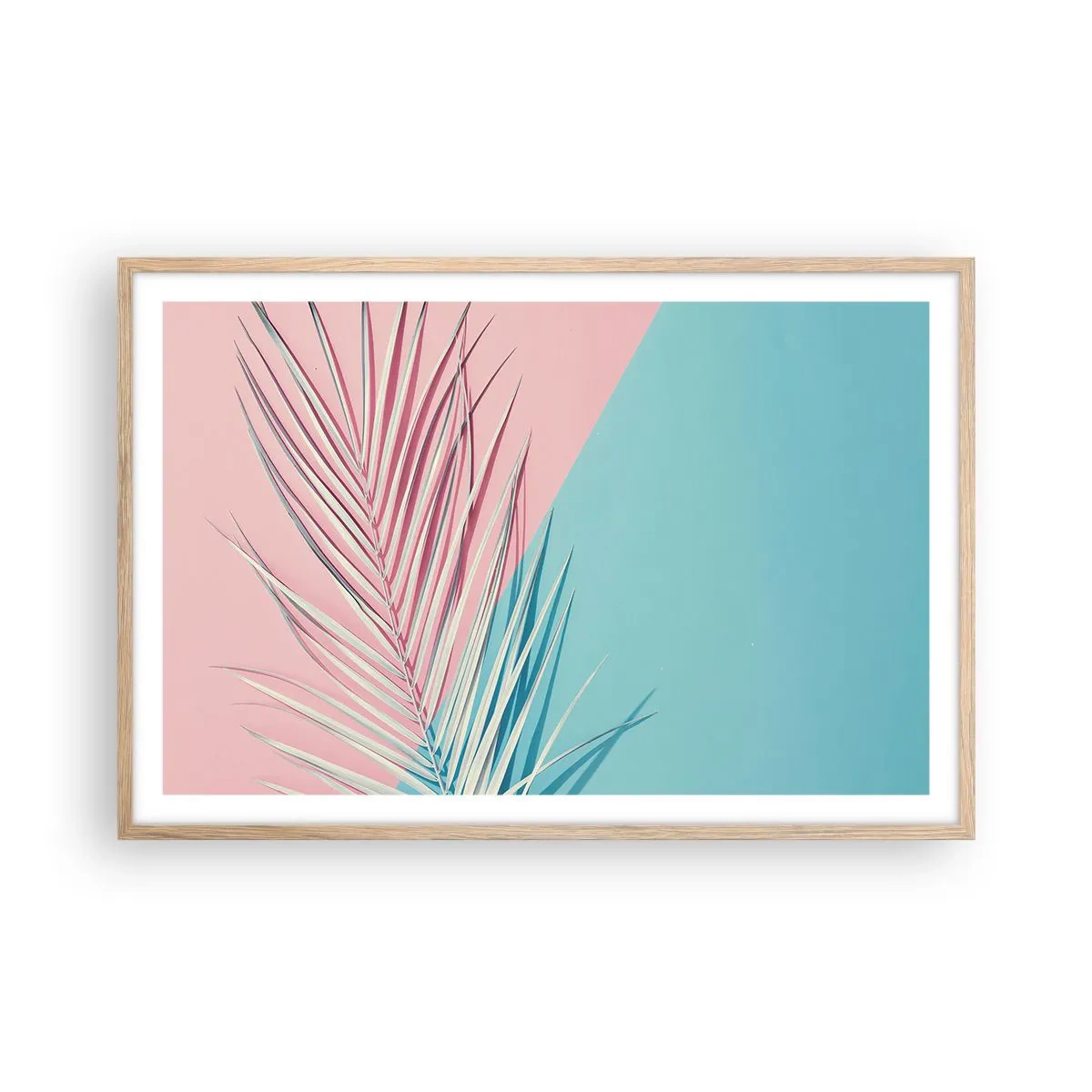 Affiche dans un chêne clair - Poster - Impression tropicale - 91x61 cm