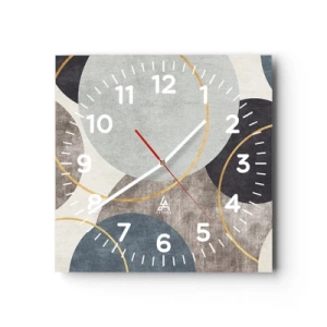 Horloge murale - Pendule murale - Cercles sur cercles - 40x40 cm