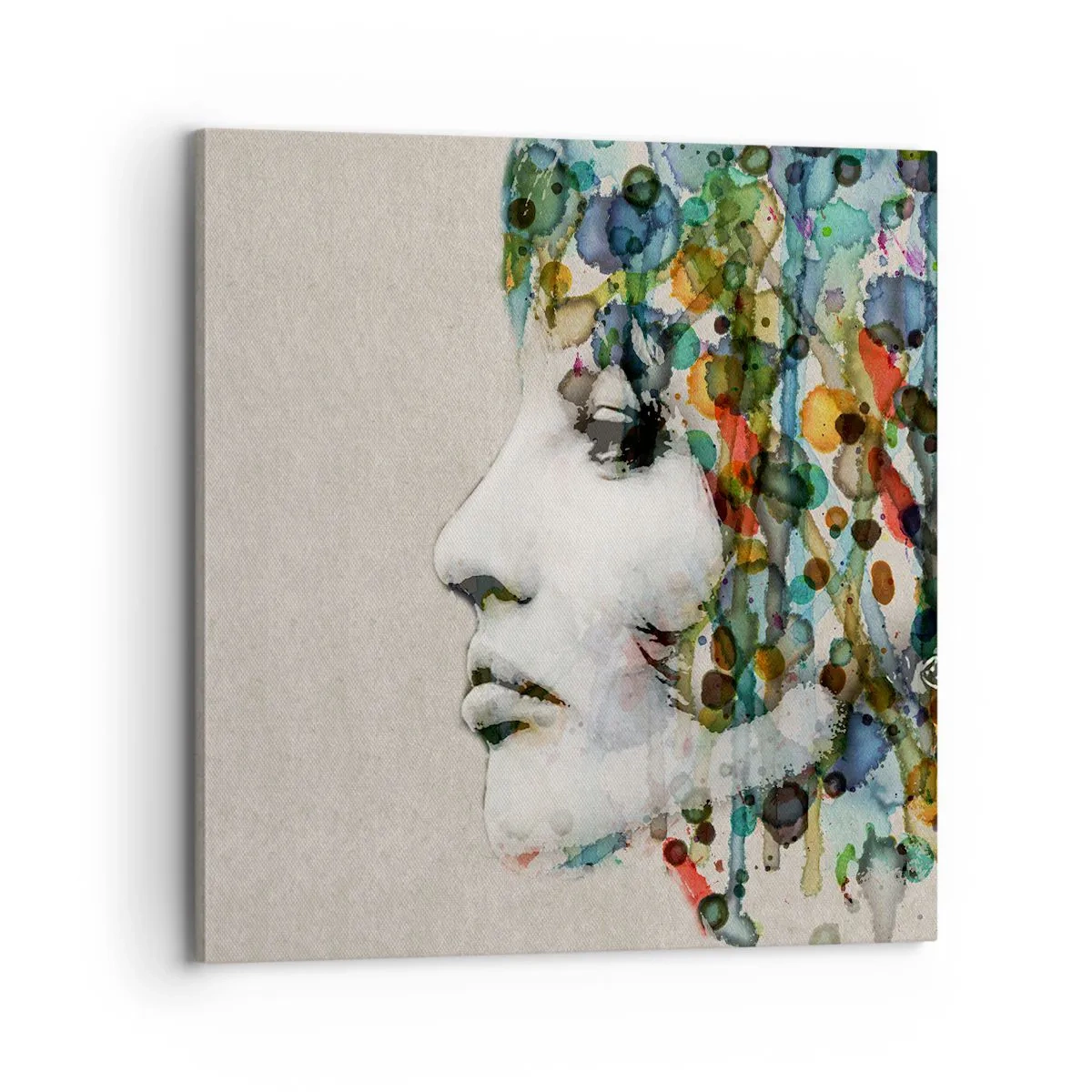 Impression sur toile - Image sur toile - Elle est sortie de la grisaille - 70x70 cm