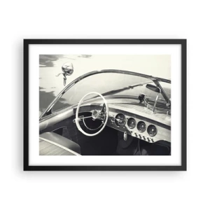 Affiche dans un cadre noir - Poster - Temps pour riche - 50x40 cm