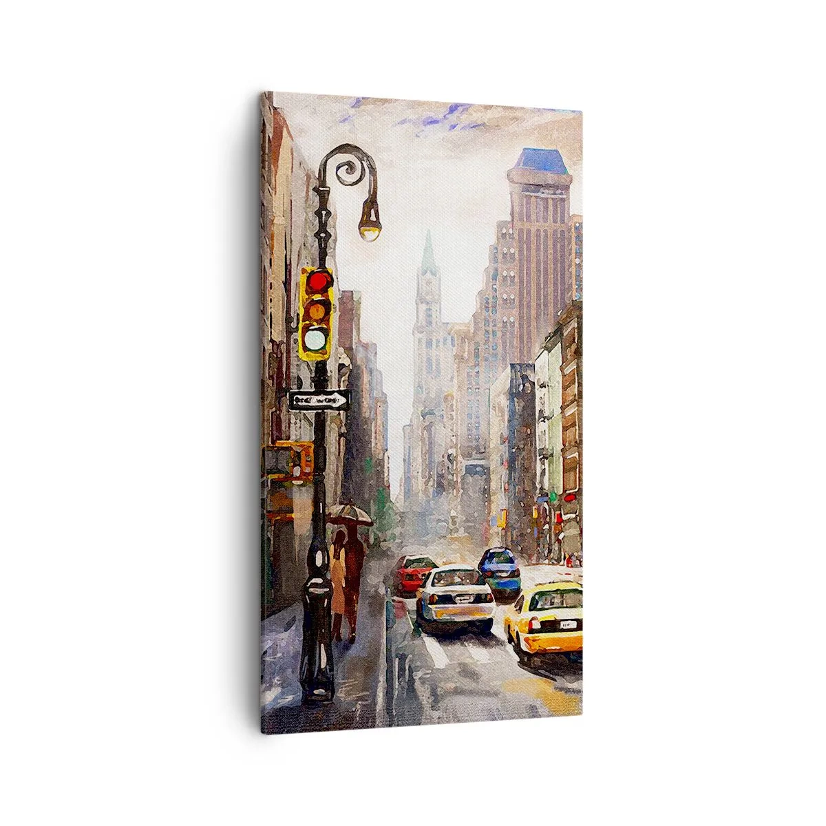 Impression sur toile - Image sur toile - New-Zork - coloré même sous la pluie - 45x80 cm