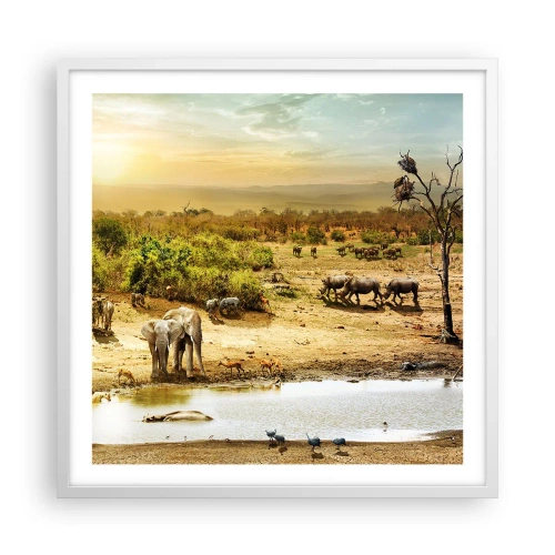 Affiche dans un cadre blanc - Poster - "Et d'Eden coulait une rivière..." - 60x60 cm