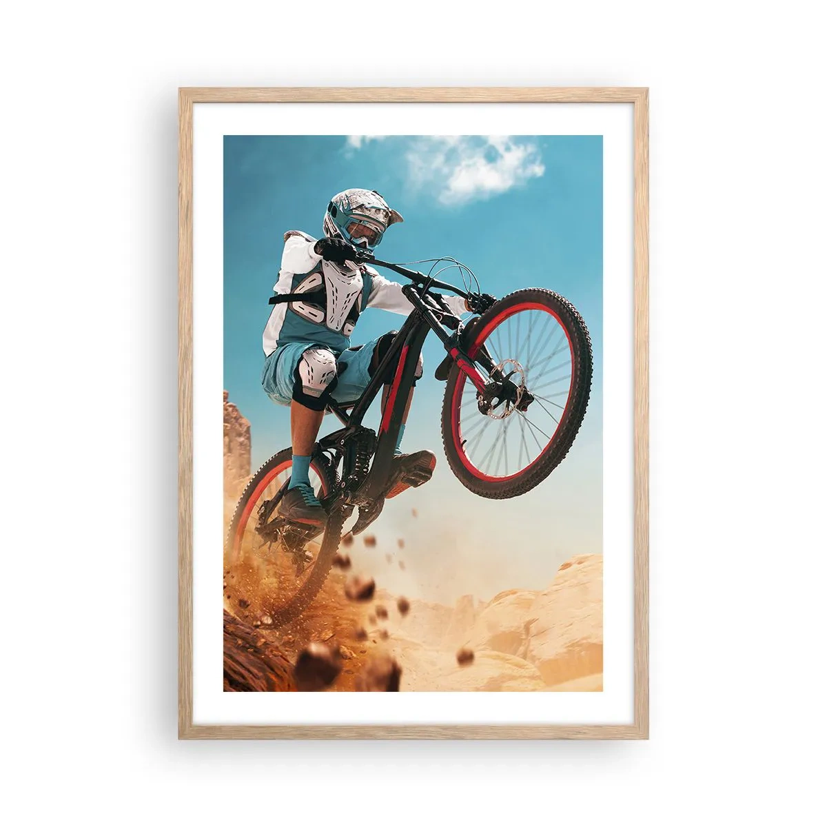 Affiche dans un chêne clair - Poster - Démon de la folie du vélo - 50x70 cm