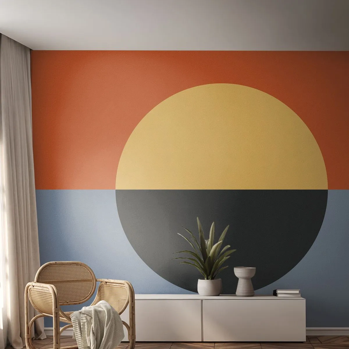 Papier Peint Autocollant Deluxe Sticker - Composition de chaleur et de fraîcheur - Abstraction, Morceau, Graphique - 250x175 cm